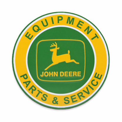John Deere Equipment Parts & Service Round Metal Magnet (4.5" x 6") - Jones Peak