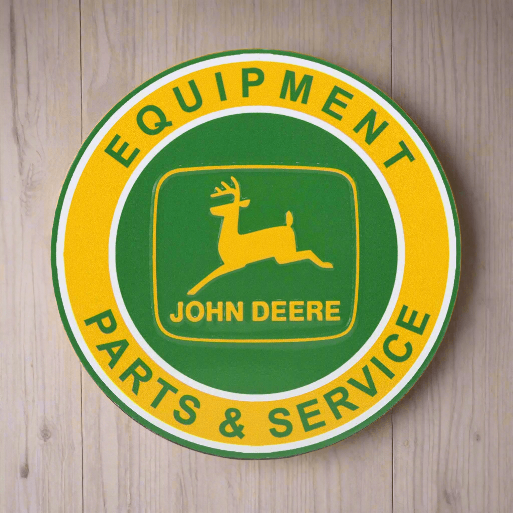 John Deere Equipment Parts & Service Round Metal Magnet (4.5" x 6") - Jones Peak