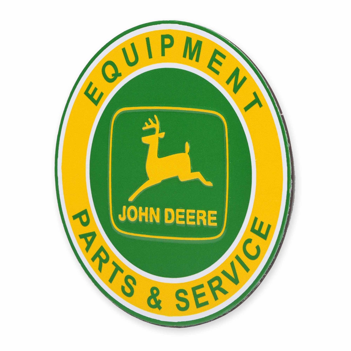John Deere Equipment Parts & Service Round Metal Magnet (4.5" x 6") - Jones Peak
