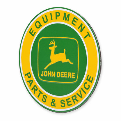 John Deere Equipment Parts & Service Round Metal Magnet (4.5" x 6") - Jones Peak