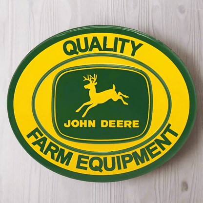 John Deere Farm Equipment Embossed Tin Magnet (3" x 2.5") - Jones Peak