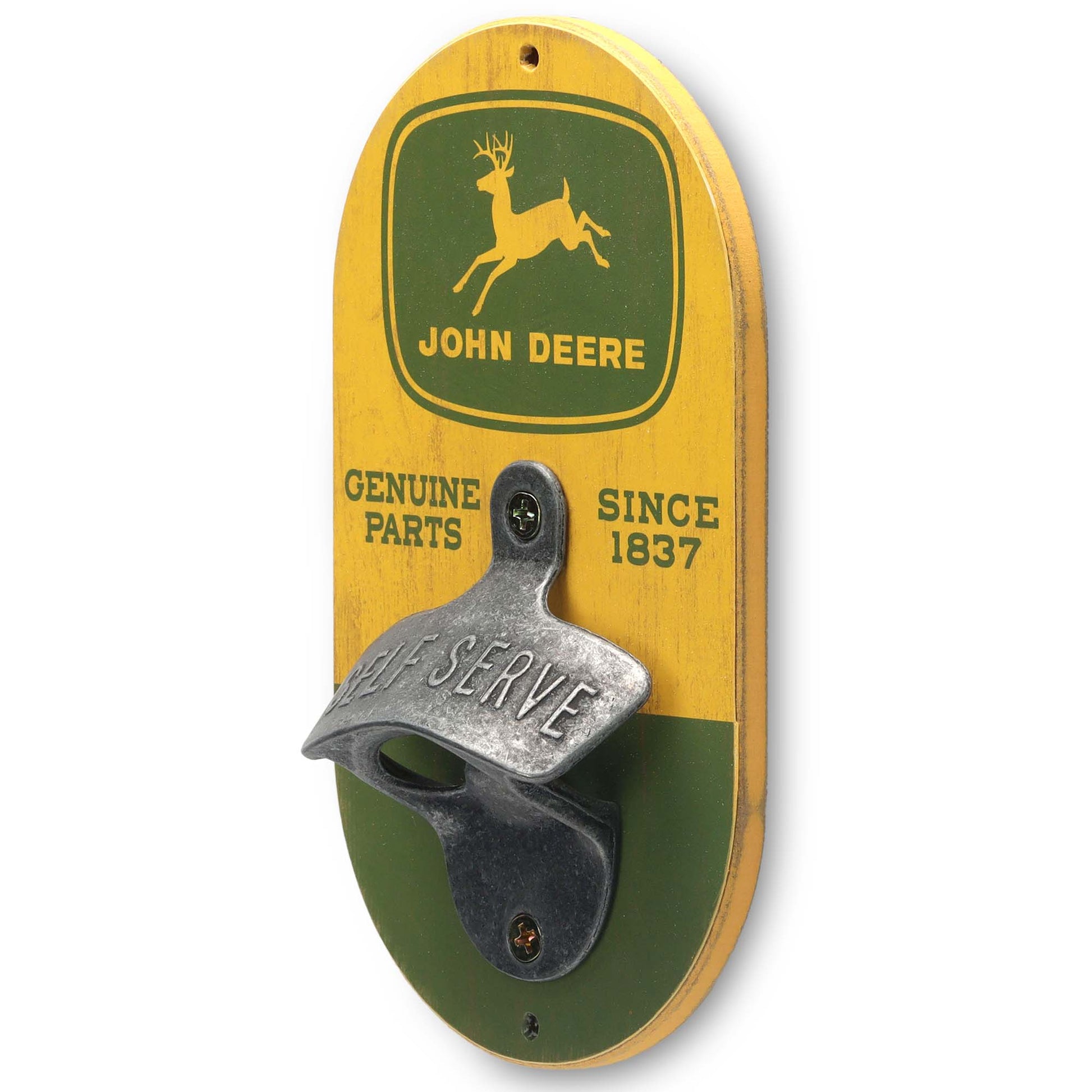 John Deere Logo Vintage Wall Bottle Opener (3.5" x 6") - Jones Peak