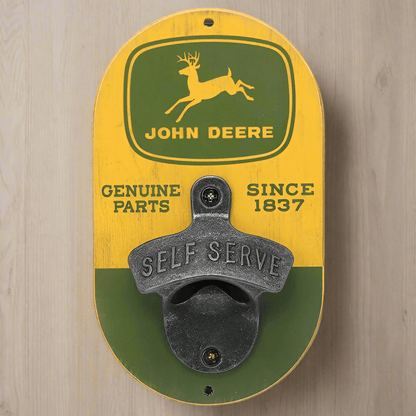 John Deere Logo Vintage Wall Bottle Opener (3.5" x 6") - Jones Peak
