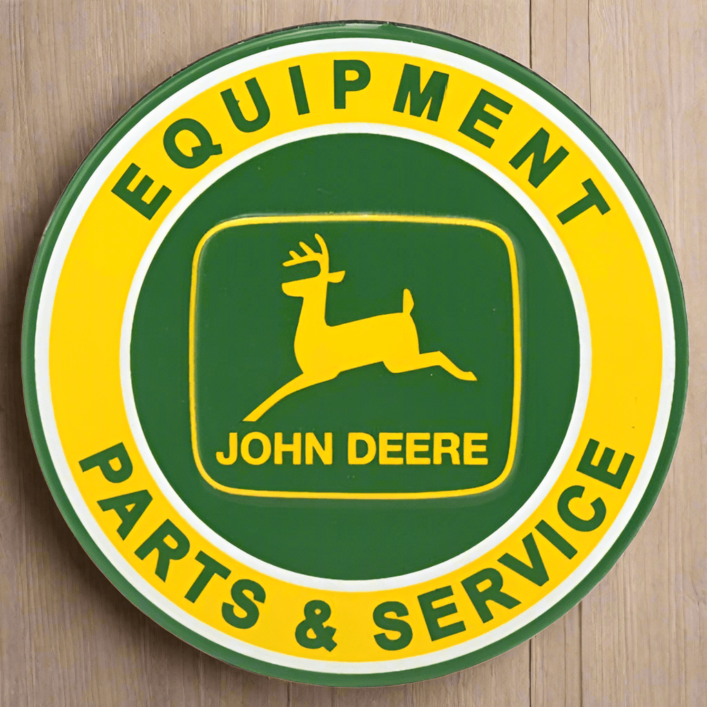 John Deere Parts & Service Embossed Tin Magnet (2.5" Round) - Jones Peak