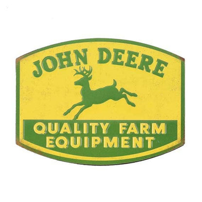 John Deere Quality Farm Equipment Embossed Metal Magnet (3" x 2.25") - Jones Peak