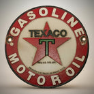 Jones Peak Gas Station 1902 Cast Iron Plaque with Texaco logo, red and white.