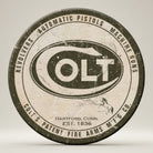 Jones Peak Colt Est. 1836 round metal magnet with vintage distressed logo for firearms collectors.