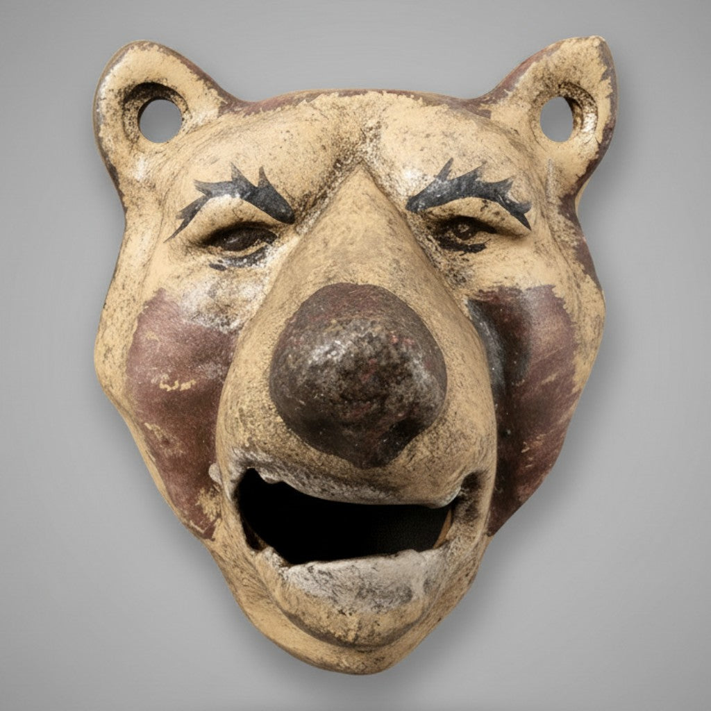 Jones Peak grizzly bear wall-mounted bottle opener in antiqued cast iron with a vintage hand-painted finish