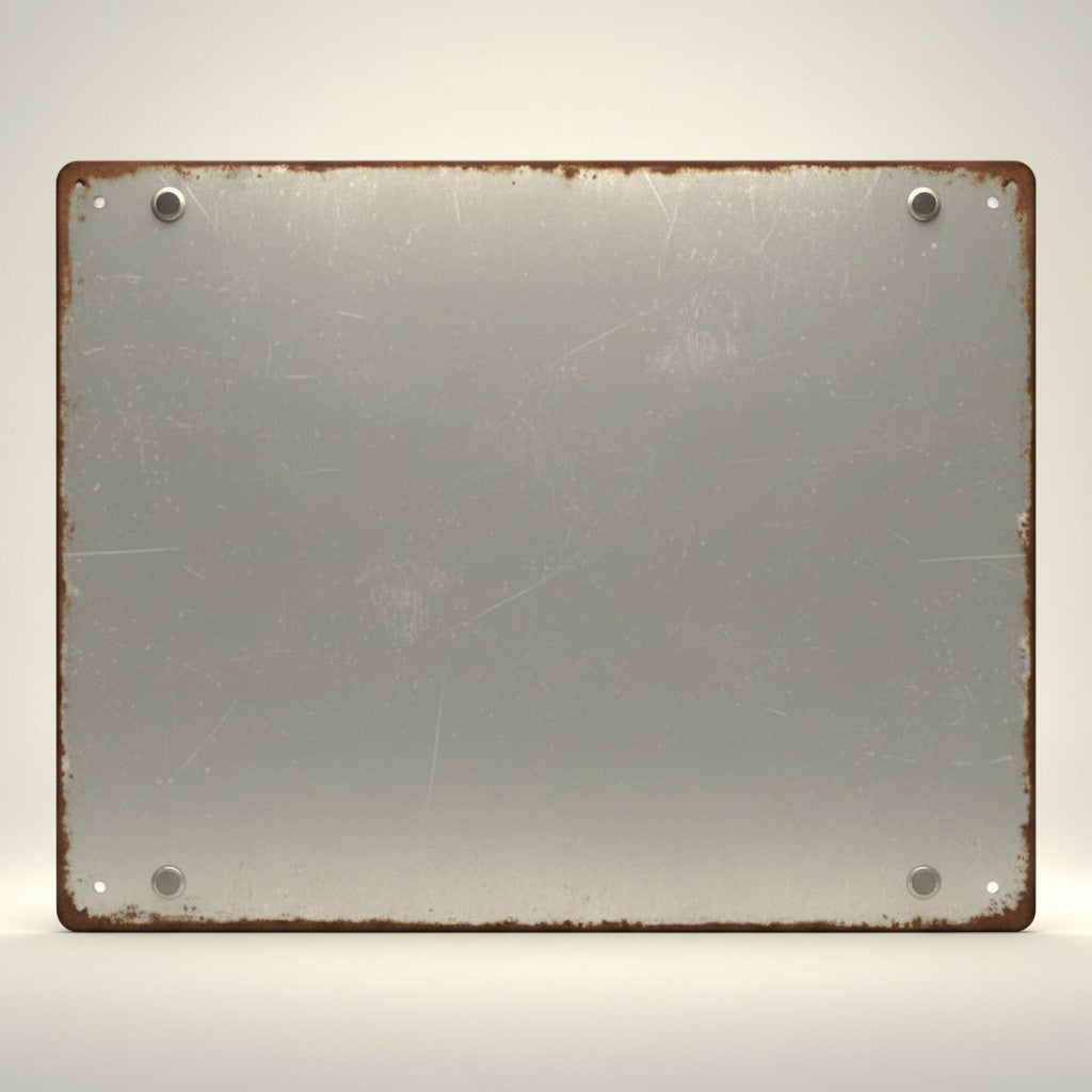Jones Peak rectangular metal wall sign with a distressed vintage rust effect border and four pre-drilled corner holes