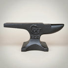 Jones Peak Old West cast iron anvil paperweight with Colt 1855 logo, black antique finish.