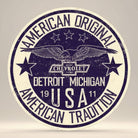 Jones Peak Chevy American Tradition round metal sign with eagle and stars, Detroit Michigan USA 1911
