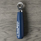 Jones Peak Ford Motor Company blue hardwood bottle opener with metal top, perfect for home bars and garages.