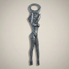 Jones Peak Showgirl aluminum bottle opener with an antiqued finish, 8" tall.