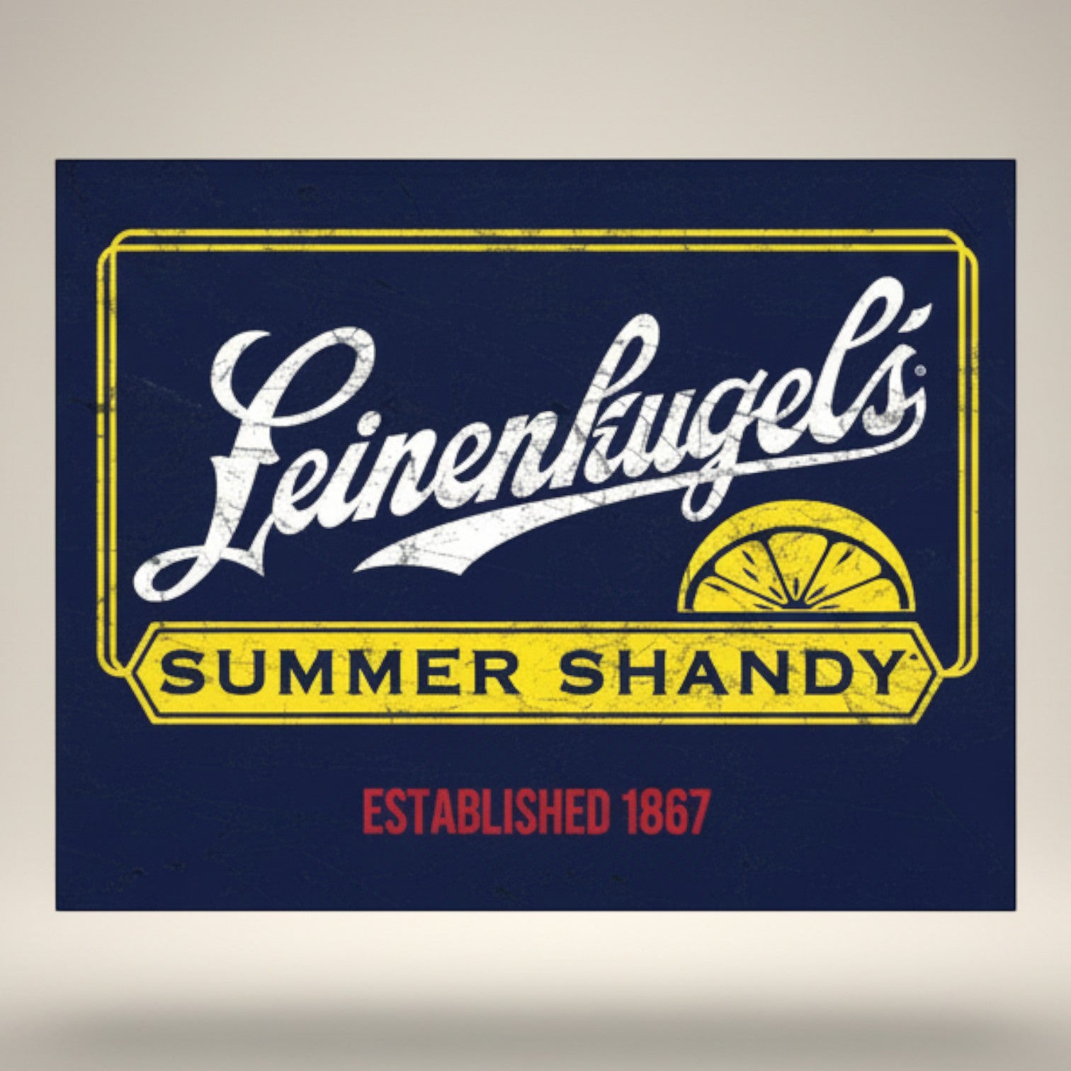 Jones Peak Summer Shandy metal wall sign with Leinenkugel's logo and established 1867.
