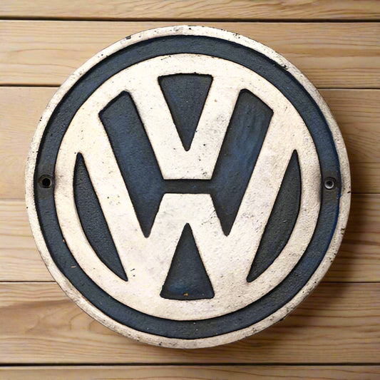 Volkswagen Cast Iron Plaque With Painted Antique Finish (9" Round)