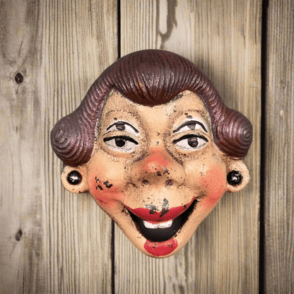 Lady Four - Eyed Wall Mounted Cast Iron Bottle Opener With Painted Antique Finish (3.75" x 3.5") - Jones Peak