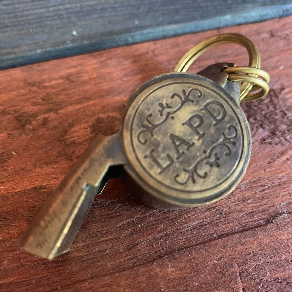 LAPD 1920's Solid Brass Star Police Whistle (2" Long) - Jones Peak