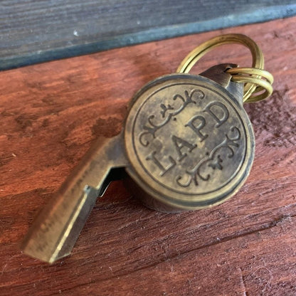 LAPD 1920's Solid Brass Star Police Whistle (2" Long) - Jones Peak