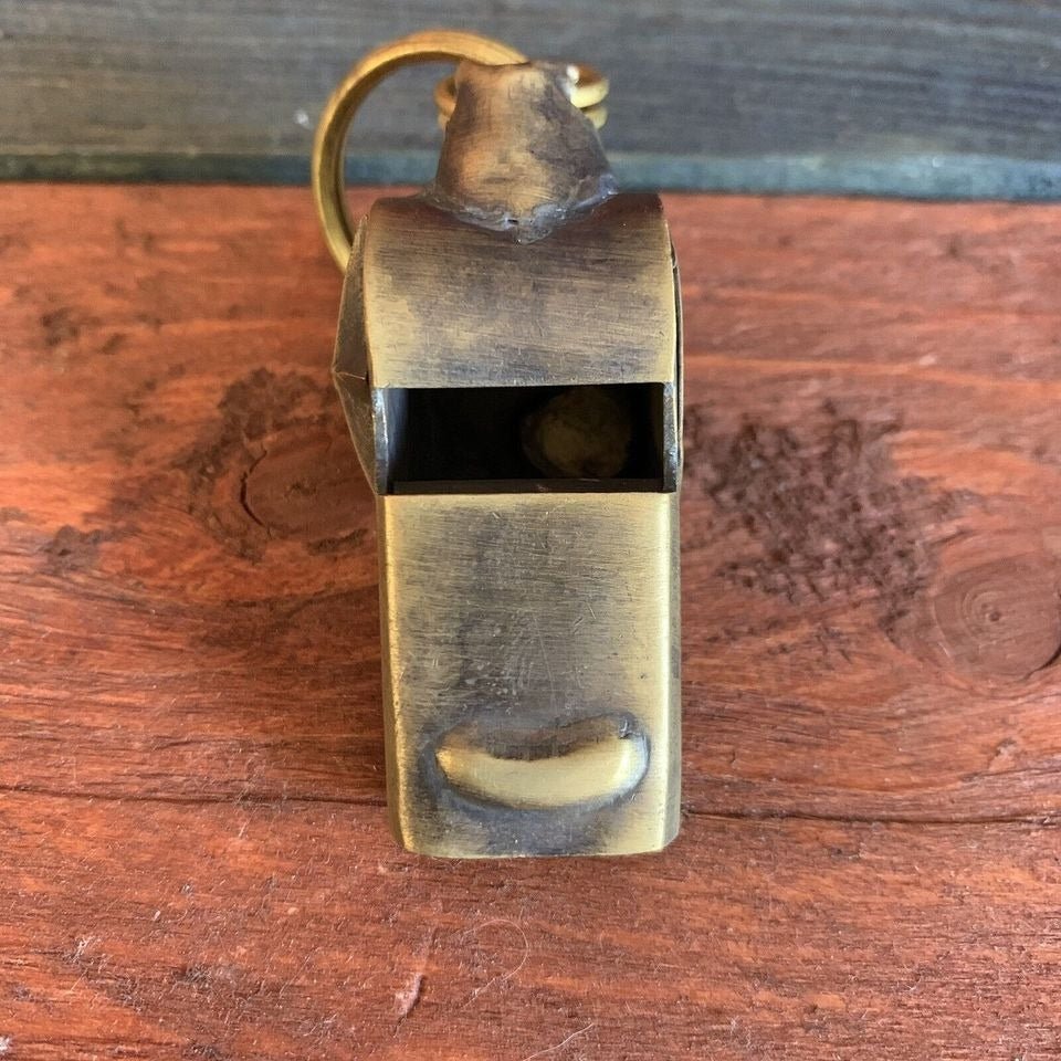 LAPD 1920's Solid Brass Star Police Whistle (2" Long) - Jones Peak