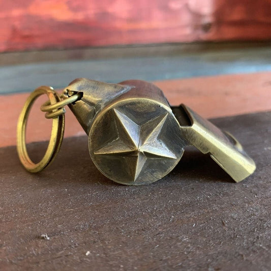 LAPD 1920's Solid Brass Star Police Whistle (2" Long) - Jones Peak