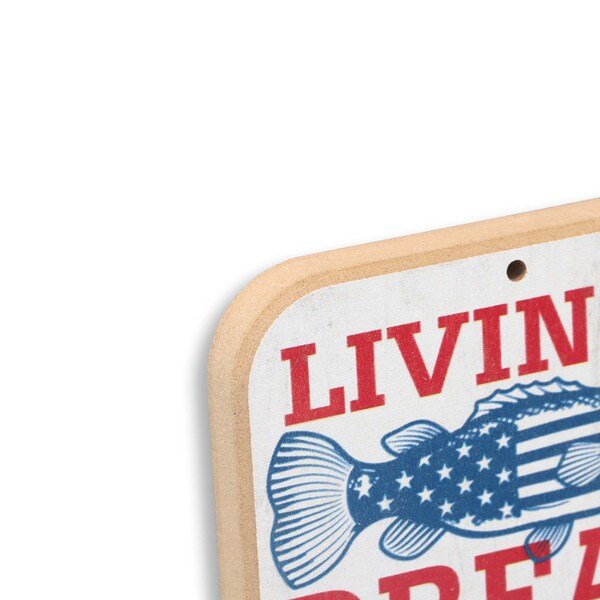 Livin' the Dream Patriotic Bass Wall Bottle Opener (3.5" x 6") - Jones Peak