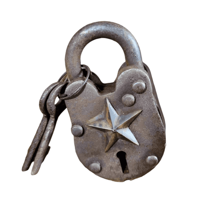 Lone Star Texas Gate Lock With Working Keys & Antique Finish (2.5" x 1.5") - Jones Peak