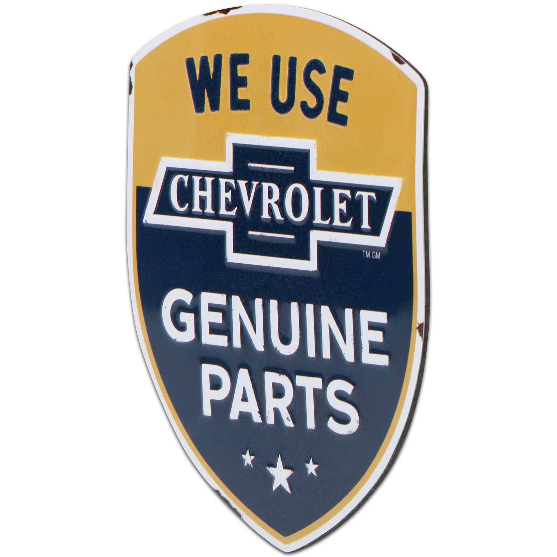 Chevrolet We Use Genuine Parts Shield Metal Magnet (4" x 5") - Jones Peak