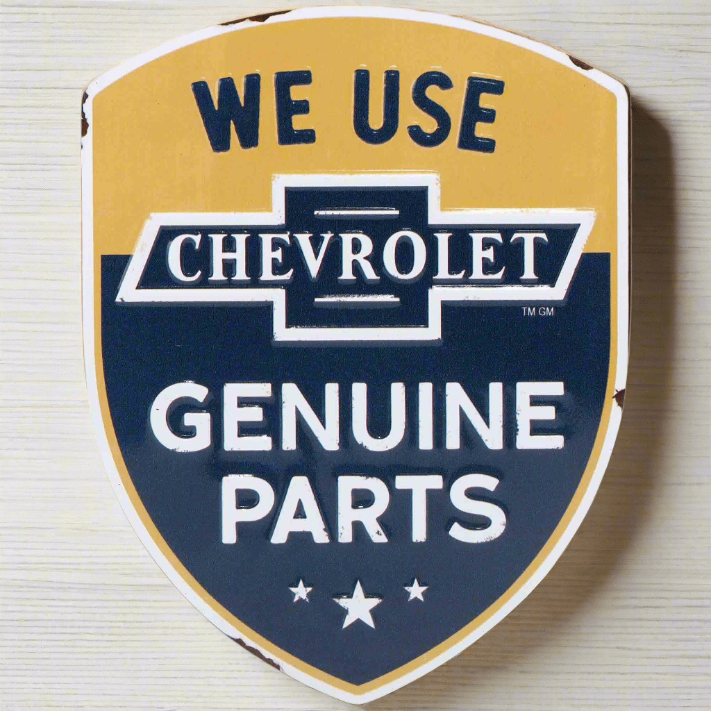 Chevrolet We Use Genuine Parts Shield Metal Magnet (4" x 5") - Jones Peak