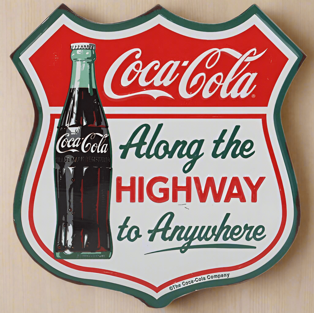 Coca Cola Highway Sign Metal Magnet (4" x 4") - Jones Peak