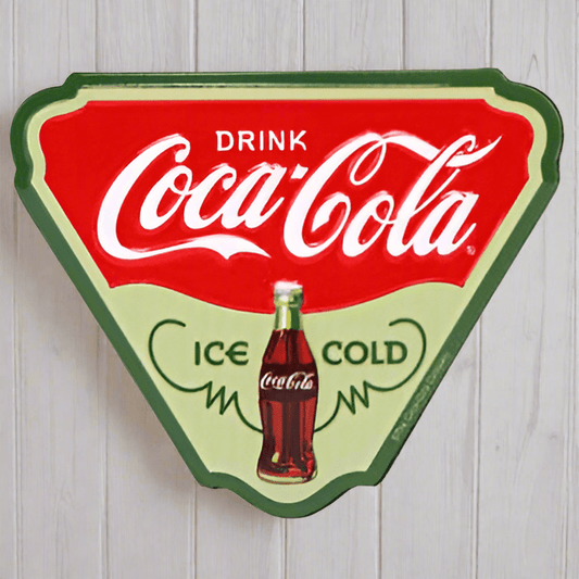 Coca - Cola Ice - Cold Embossed Metal Magnet (3" x 2.5") - Jones Peak