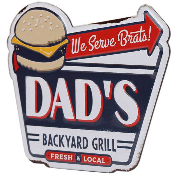 Dad's Backyard Grill Metal Magnet (5" x 4") - Jones Peak