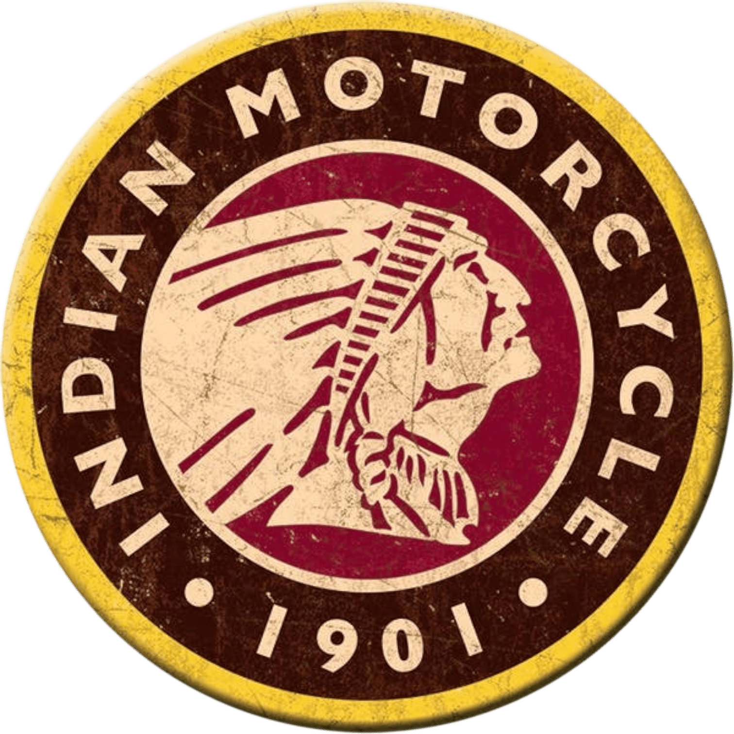 Indian Motorcycle 1901 Logo Magnet (3" Round) - Jones Peak