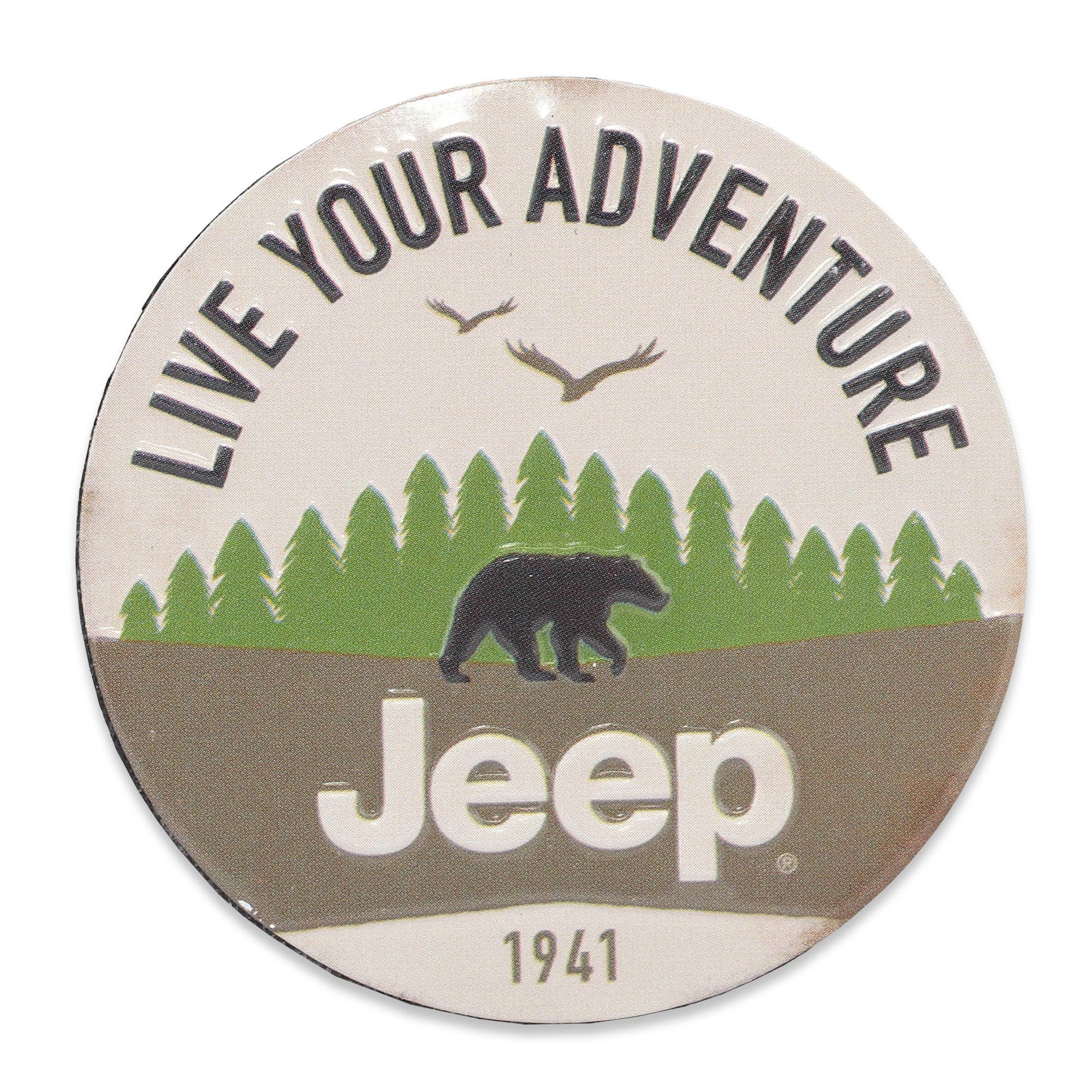 Jeep Live Your Adventure Round Embossed Metal Magnet (2.5" Round) - Jones Peak