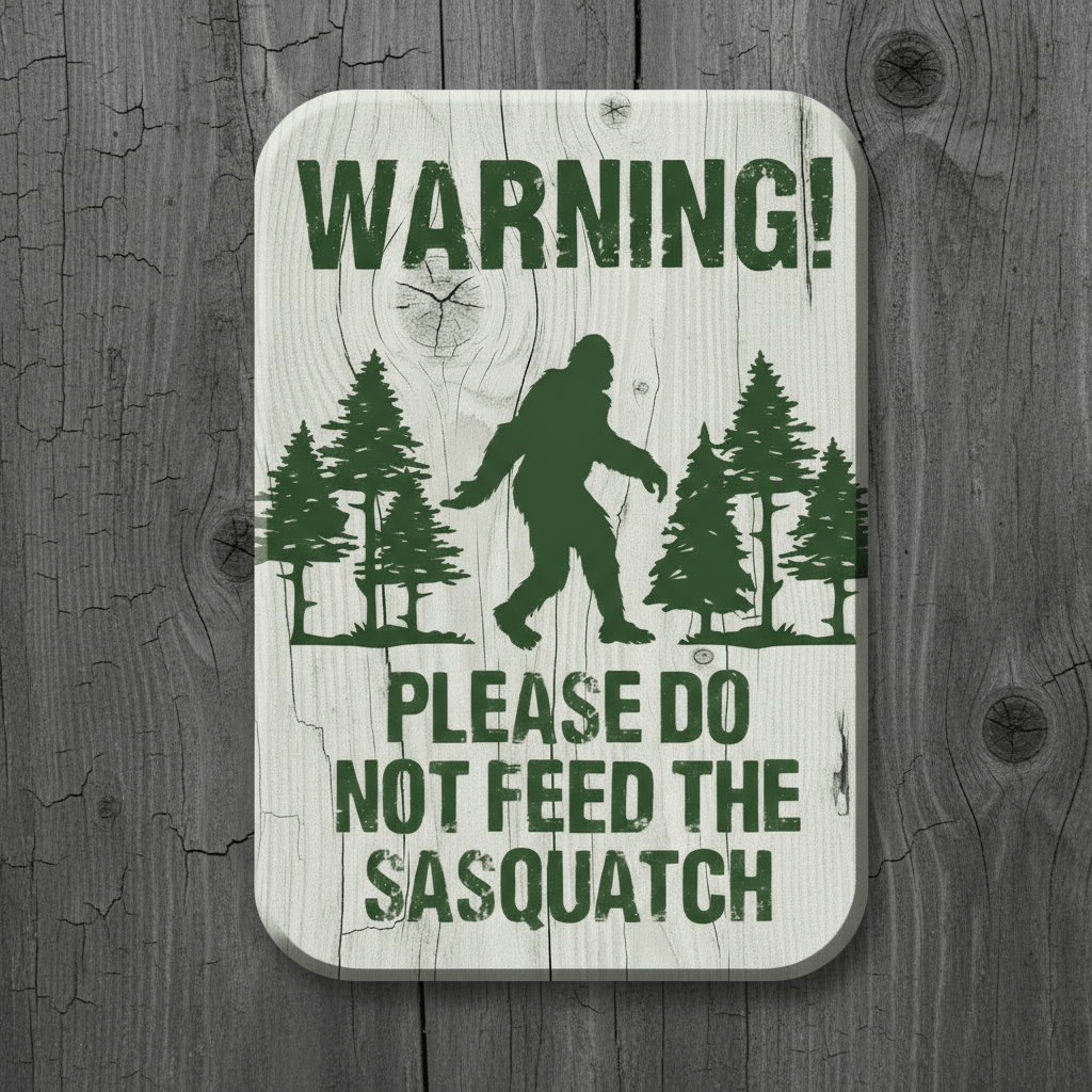 Sasquatch Do Not Feed Magnet (2.5" x 3.5") - Jones Peak