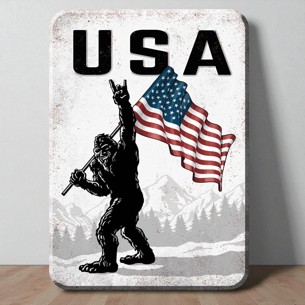 Sasquatch USA Flag Magnet (2.5" x 3.5") - Jones Peak