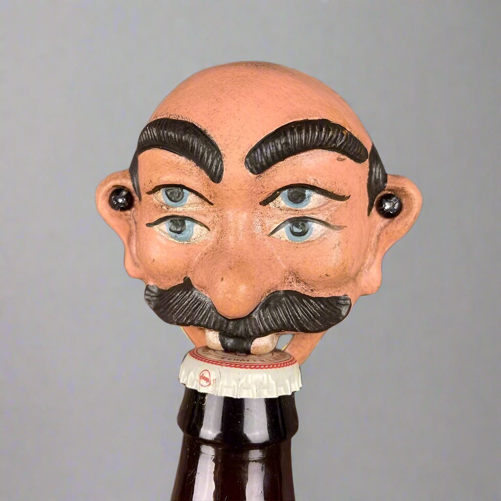 Man Four - Eyed Wall Mounted Cast Iron Bottle Opener With Painted Antique Finish (3.5" x 3.5") - Jones Peak