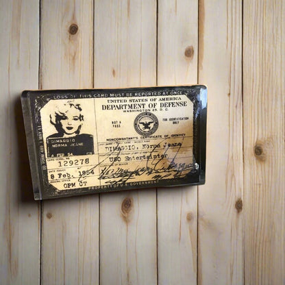 Marilyn Monroe 1954 USA USO ID Card (4.5" x 3") - Jones Peak