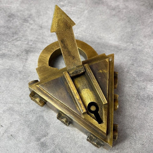 Medieval Dungeon Lock Solid Brass Triangle Padlock With Antique Finish (4.25" x 3.25") - Jones Peak