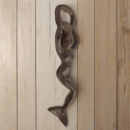 Mermaid Cast Iron Bottle Opener With Antique Finish (7" Long) - Jones Peak