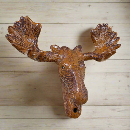 Moose Cast Iron Wall Mounted Bottle Opener With Painted Antique Finish (5" x 2.75") - Jones Peak