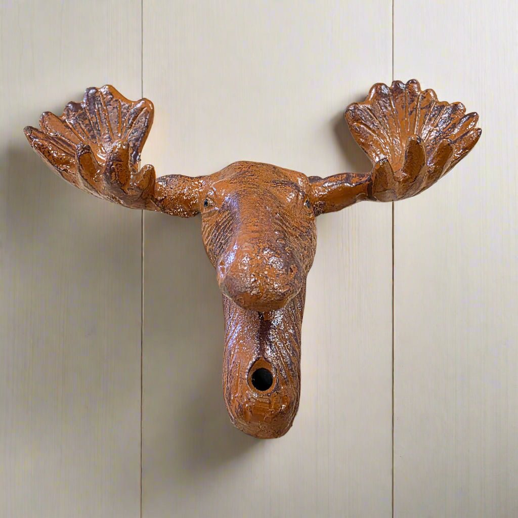 Moose Cast Iron Wall Mounted Bottle Opener With Painted Antique Finish (5" x 2.75") - Jones Peak