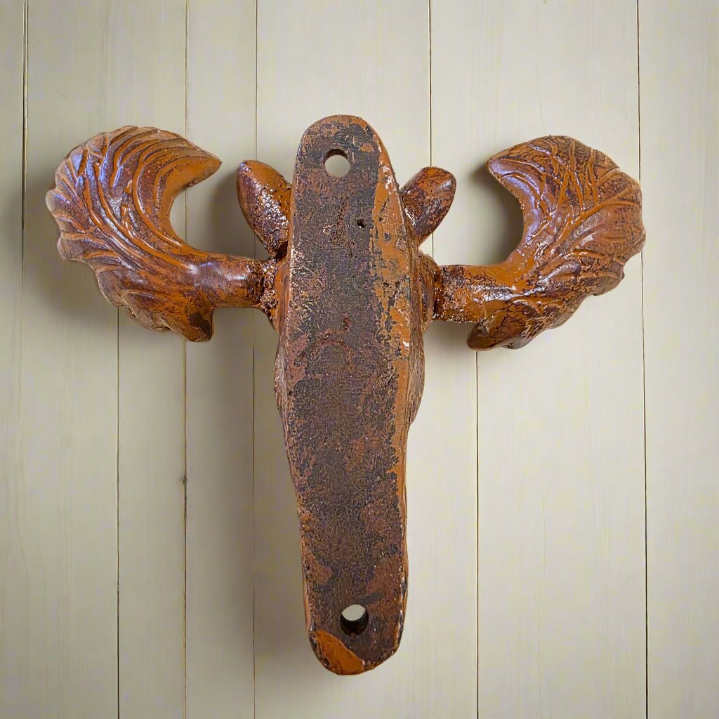 Moose Cast Iron Wall Mounted Bottle Opener With Painted Antique Finish (5" x 2.75") - Jones Peak