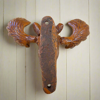 Moose Cast Iron Wall Mounted Bottle Opener With Painted Antique Finish (5" x 2.75") - Jones Peak