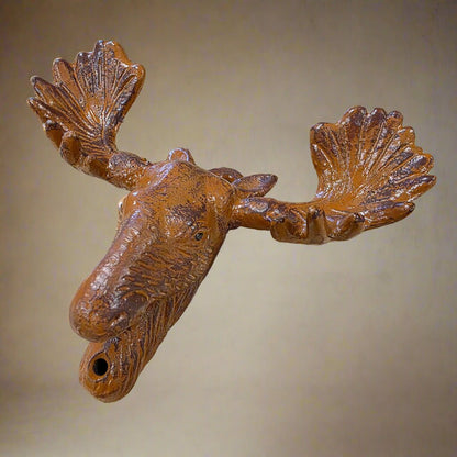 Moose Cast Iron Wall Mounted Bottle Opener With Painted Antique Finish (5" x 2.75") - Jones Peak