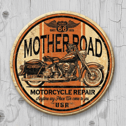 Mother Road Motorcycle Repair Magnet (3" x 3") - Jones Peak