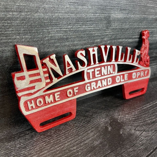 Nashville Grand Ole Opry License Plate FOB Topper With Antique Finish (9.75" x 4.5") - Jones Peak