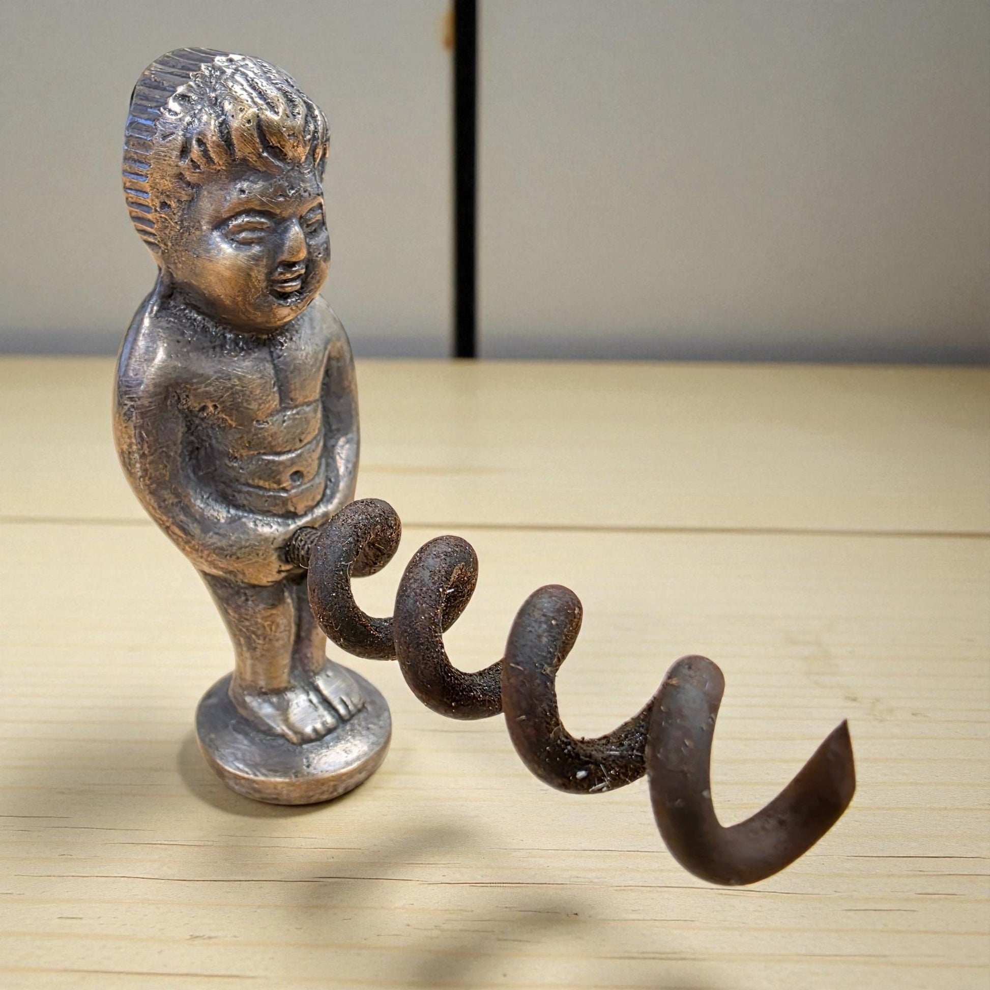 Naughty Boy Solid Brass Corkscrew With Antique Finish (2.25" x 3") - Jones Peak