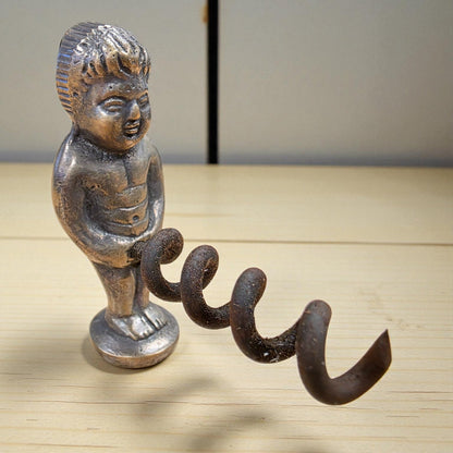 Naughty Boy Solid Brass Corkscrew With Antique Finish (2.25" x 3") - Jones Peak