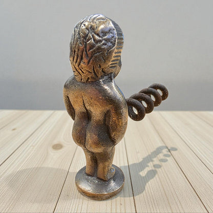 Naughty Boy Solid Brass Corkscrew With Antique Finish (2.25" x 3") - Jones Peak