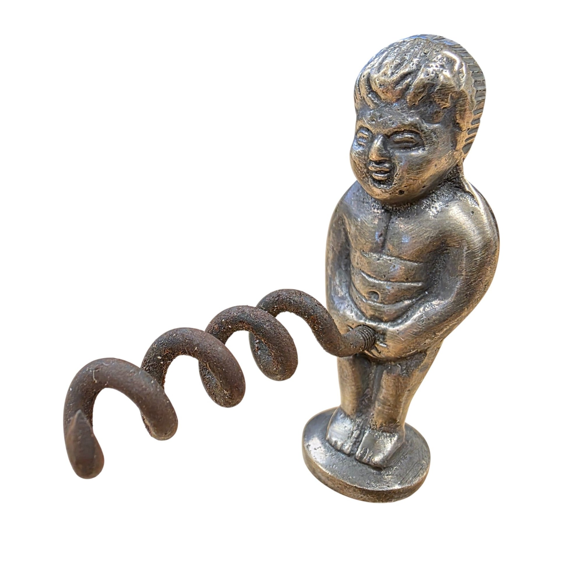 Naughty Boy Solid Brass Corkscrew With Antique Finish (2.25" x 3") - Jones Peak